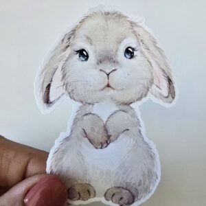Bunny sticker grey